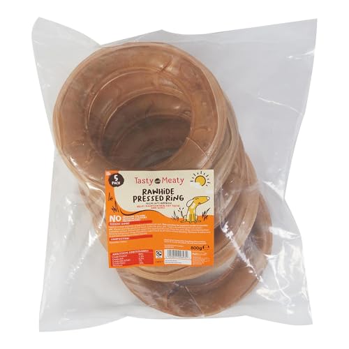 Tasty & Meaty – gepresster Ring aus Rohleder, 15 cm, 5 Stück Tasty & Meaty – gepresster Ring aus Rohleder, 15 cm, 5 Stück von Tasty and Meaty