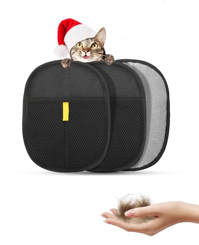 Tawiijou Tierhaarentfernungshandschuhe, verbesserte Tierhaarpflegebürste für Katzen und Hunde, wiederverwendbares elektrostatisches Tierhaarentferner-Werkzeug für Tierfell, Möbel, Kleidung, Teppiche von Tawiijou