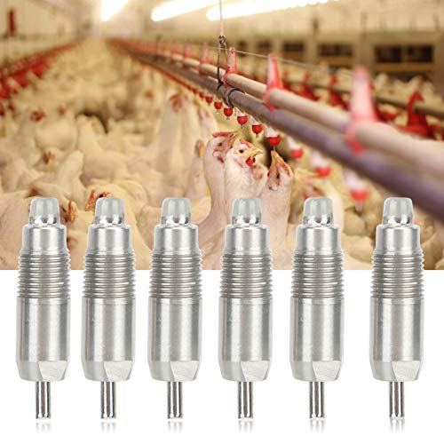 6-teiliges Edelstahl-Tränkeset ChicDrinker für Entengeflügel, Automatisch, Trinknippel für Landwirtschaftsgeräte, Bewässerungsset für Geflügel von Tbest