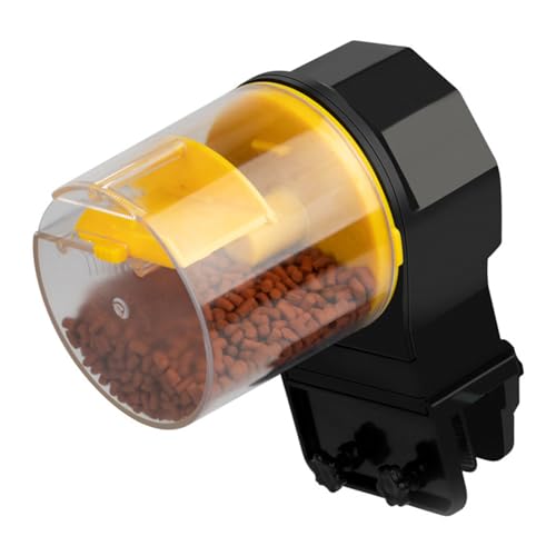 Automatischer Fischfutterautomat, Prärisionsfütterung Betta Vacation Feeder MIT Futterbox MIT Großer Kapazität, Timer-Futterautomat für Aquarien, Geeignet für die Meistens Misten Armen (Yellow) von Tbest