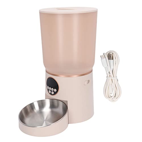 Automatischer Futterspender für Haustiere, 5 l, Dual-Power-Unterstützung, intelligentes Timing, ABS, für Katzen und Hunde, Futterspender mit Edelstahlnapf (Knopf) von Tbest