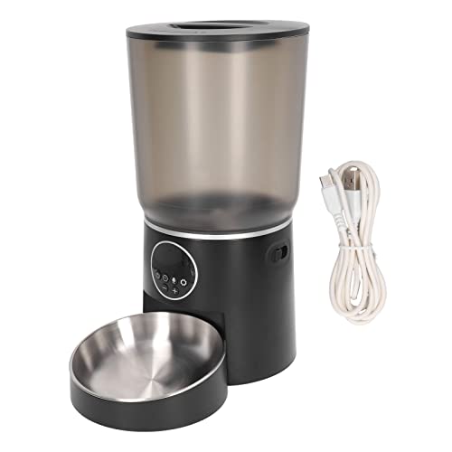 Automatischer Futterspender für Haustiere, 5 l, Dual-Power-Unterstützung, intelligentes Timing, ABS, für Katzen und Hunde, Futterspender mit Edelstahlnapf (Knopf) von Tbest