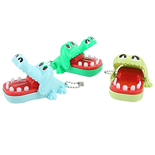 Crocodile Zahnspiel, Gag Toys & Practical Witze 3PCS Cartoon Tierzähne Spielzeug Süßes Bissiges Fingerspielzeug Schlüsselketten Setbiting Finger Zähne Spielzeug (EIN Mini-Bite-Krokodil (zufällige von Tbest