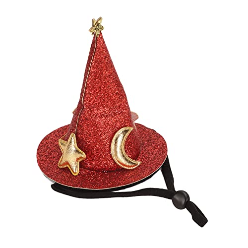 Hamster Hut Moon Star Muster Kleines Tier Haustier Top Hüte mit N St für S Eidechsen GS Tumes Kleine Haustierspielzeug (Rot) von Tbest