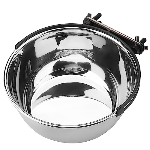 Hundehütten-Wassernäpfe, Haustierbedarf, Hängender Futternapf aus Edelstahl für Katzen, Hunde, Welpen, Käfig, Käfig, L (Groß) von Tbest