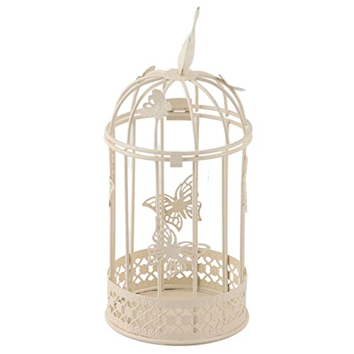 Kerzenhalter, Ausgehöhlter Kerzenhalter, Käfig, Kerzenhalter, Kerzenhalter, Vintage, Modern, Dekorativ, mit Vogel- für Heimdekoration (White) von Tbest