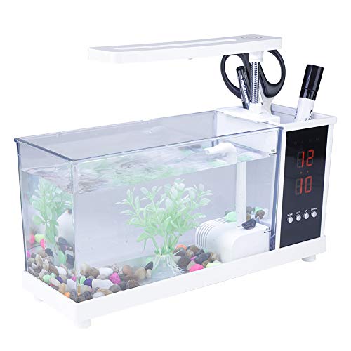 Rium Poisson Rium Multifunktionales USB-Fischrium mit Uhrfunktion, LED-Licht, z (White) von Tbest