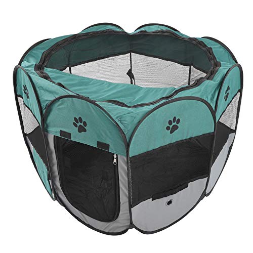 TSTEST PLAYPENS, Tragbares Haustier -Playpen -Zelt Klapphundkatze Haus Cage Outdoor Pet Ry Room (XBD82 Grüne Graukesselspielzeug M) von Tbest