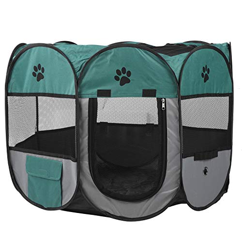TSTEST PLAYPENS, Tragbares Haustier -Playpen -Zelt Klapphundkatze Haus Cage Outdoor Pet Ry Room (XBD82 Grüne Graukesselspielzeug S) von Tbest