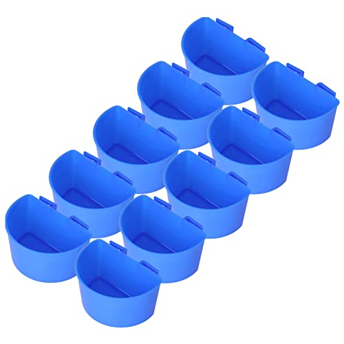 Tbest 10pcs Eeding Cups Safe Plastik Vogel Fütterungsschale Tassen mit Halbkreis Designl E Pet Lagen Geflügel und Esk Lagen (S) von Tbest