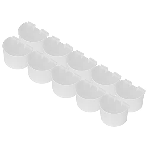 Tbest 10pcs Eeding Cups Safe Plastik Vogel Fütterungsschale Tassen mit Halbkreis Designl E Pet Lagen Geflügel und Esk Lagen (S) von Tbest