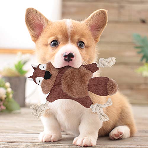 Tbest Baby Welpe Plüschspielzeug, Quietschenspielzeug Weiches Plüsch -Haustier mit Klingelnpapierzähne Reinigung des Schutzes Kauen Beißend Interaktives Trainingsspielzeug für Hunde (Brown) von Tbest