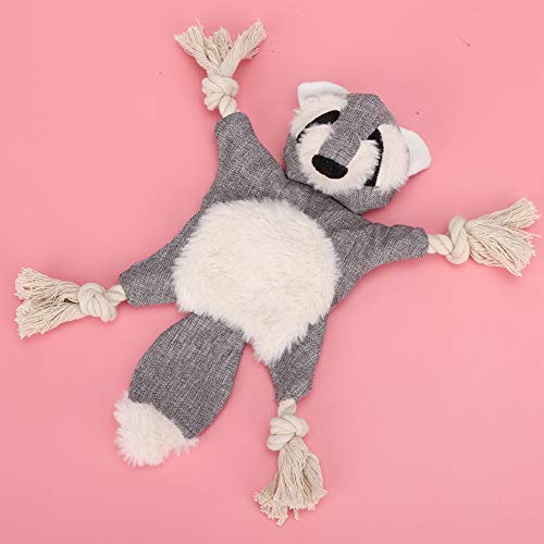 Tbest Baby Welpe Plüschspielzeug, Quietschenspielzeug Weiches Plüsch -Haustier mit Klingelnpapierzähne Reinigung des Schutzes Kauen Beißend Interaktives Trainingsspielzeug für Hunde (Grey) von Tbest