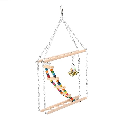 Tbest Conure -Samen, Leitern Haustier Hängende Leiterbrückenstufen Treppen Klettern Schwung Doppelschicht Holz Hamster Papageien Käfig Spielzeug von Tbest
