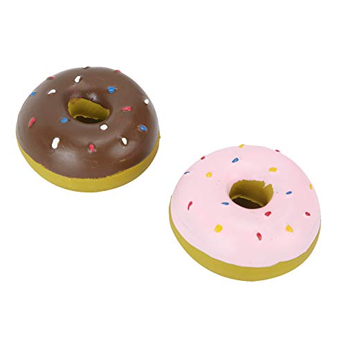 Hundespielzeug Donut,Tbest Hundespielzeug Donut,Donut Quietschendes Hundespielzeug,Quietschendes Donut-Hundespielzeug,Spielzeug,2-Teiliges Latex-Haustier-Donut-Form Klingende Zähne Reinigungsschutz Ka von Tbest