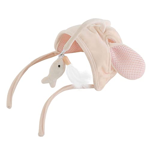 Tbest FEATHEMENSPOLYS, Katzenteaser Stick Hut Interaktive Lustige Leichte Langeweile Pole Kopf Montiert Katzenstab für Katzenkätzchen (Rosa Kaninchen) von Tbest