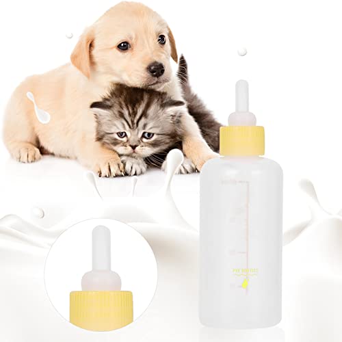 Tbest Feeding Wate Plies,6PCS/Set 60ml Pet Puppy Kitten Feeding Bottle Small Dog Cat K Nursing Care Kit (Yellow) von Tbest