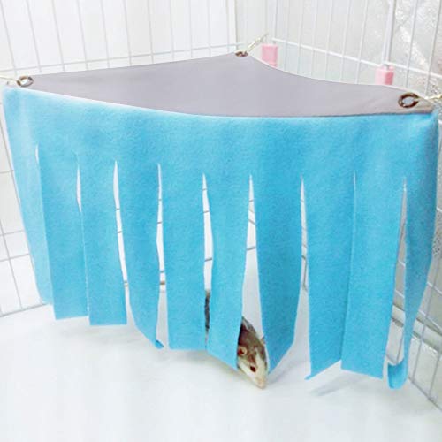 Tbest Haustier Schinken Haustier Bett Bird Ham Hamster Schinken Vogelbett, Pet Ham ING Bet Eauway Ecke mit Quastenvogel Hamster (Graublau) von Tbest