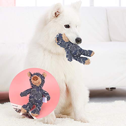 Tbest Kauen Spielzeug, Kaues Spielzeug Weiche Plüsch -Pet -Cartoon -Bärenform Ertönt Zähnereinigungsschutz Kaut Bissen Interaktives Trainingsspielzeug für Hunde (Blue) von Tbest