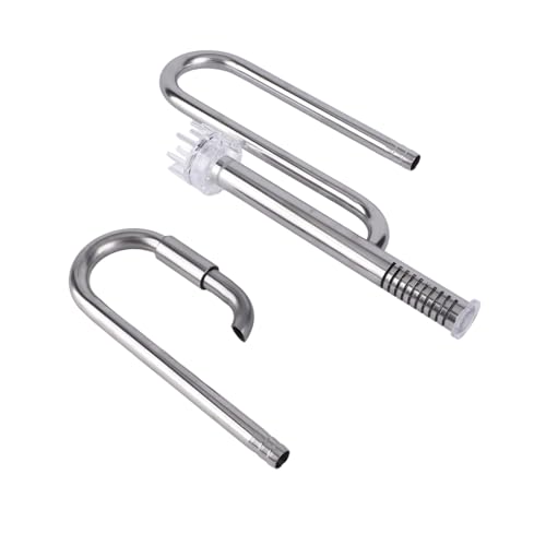 Tbest Pet Productish Edelstahl-Rohrskimmer für Iow- und Out-Pipe-Set, 2 Rohrskimmer für Fische und Widder (16 Ölentfernungsfolien-Set) von Tbest