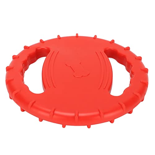 Tbest Pet Productog Flying Disc Toy Ible TPR Squeaky STR Relief 2 Sides Hollow Design Peting Flying Disc für Große Hunde Red Dog Toys (Rot) von Tbest