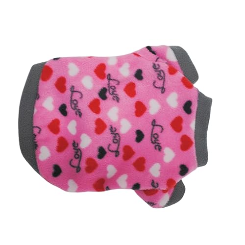 Tbest Pet Productog Warmer Anzug, Weich, Bequem, Süßes Liebesherz-Muster, Welpenkleidung, Winter-Hundekleidung von Tbest