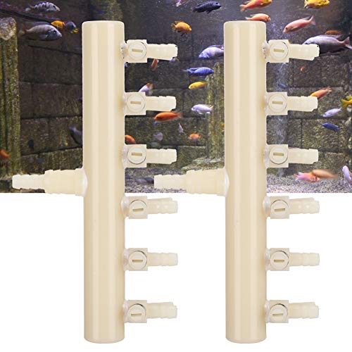 Tbest Pet Products 2 Stücke Kunststoff Einfache Bedienung Pumpe Spezielle Splitter VAE Witiverter Schalter Fisch S ARY Fisch Und Acces (6 Köpfe) von Tbest