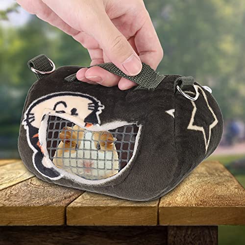 Tbest Pet Products Blackish G Flannelette Tragbare, Atmungsaktive Haustier-Hamster-Cerooing-Tasche für Kleine Haustiere, Meerschweinchen und Kleinen Haustierkäfig (Kleine 380 ml) von Tbest