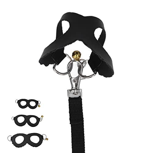 Tbest Pet Products Hamster-Geschirr und Le-Set, Kunstleder, Weich, Leicht zu Tragen, Ratten-Gehgeschirr, Weste und Le-Set mit Glöckchen, Spielzeug für Kleine Haustiere (Black) von Tbest