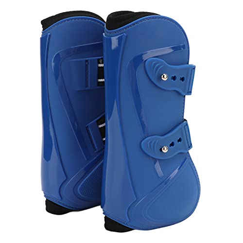 Tbest Pet Products Pferde-Vorderbeine Port-Stiefel Pu+Neopren-Pferde-Vorderbeinschutz für Ing Jum Pferdepflegelagen (Blaue Vorderbeine Mittel) von Tbest