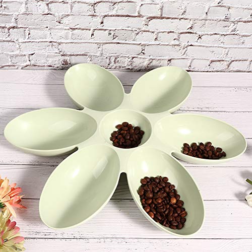 Tbest Pet Products Pp Dule Futternapf für Haustiere, sechs Blütenblätter, mehrere Behälter, für den täglichen Gebrauch, Grün von Tbest