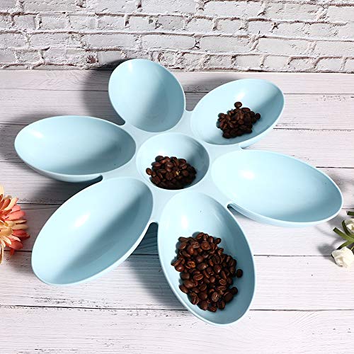 Tbest Pet Products Pp Dule Pet Sechs Blütenblätter, mehrere Behälter, Futterspender, Wasser-Futternapf für Catogs, allgemeine Hunde, tägliche Lagen (blau) von Tbest