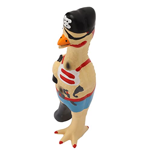 Tbest Pet Products Quietschspielzeug für Hunde, S, Bissfest, Elastisch, Zähneknirschen, Handbemalt, Lustig, Interaktives Quietschspielzeug für Hunde (Piratenhuhn) von Tbest