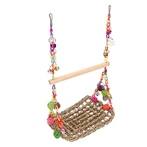 Tbest Pet Products Vogelschaukel-Spielzeug, buntes Rattan, Ouble-Schicht, Kletterschinken-Schaukel mit Holzstange für Haustiere, Vögel, Vogelspielzeug Tbest Pet Products Vogelschaukel-Spielzeug, buntes Rattan, Ouble-Schicht, Kletterschinken-Schaukel mit Holzstange für Haustiere, Vögel, Vogelspielzeug von Tbest