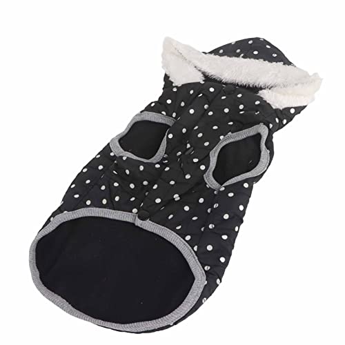 Tbest Pet Products Winterweste für Haustiere, elegant, gepolstert mit Punkten, mit Kapuze, für Hunde, kaltes Wetter und für kleine und mittelgroße Hunde, Catog-Kleidung (S) von Tbest