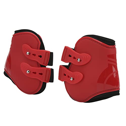 Tbest Pferde Sehnenstiefel Set Safe Weichverschleiß RESNT PU -Shell -Sehnen Wach Bootor Hinterbeine M Haustierpolitik Pferdesteuerprodukte (rote Hinterbeine XL) von Tbest