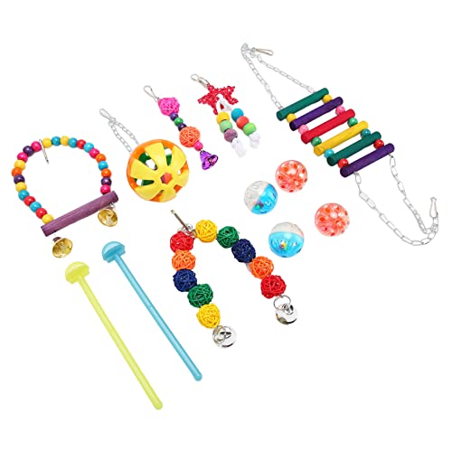 Tbest S, Vogelschwung Spielzeugset Kautinggeil Vogel Käfig Buntes Spielzeug mit Holzständer Leiter für Sittich COCl Tbest S, Vogelschwung Spielzeugset Kautinggeil Vogel Käfig Buntes Spielzeug mit Holzständer Leiter für Sittich COCl von Tbest
