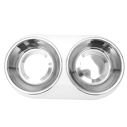 Tbest Staainl Steel Nonslip Double Pet Bowls Haushaltsnahrungsmittelfuttermittel für Mittelgroße und Kleine Haustiergelbe Haustier Plieog Tägliche NEIES (#3) von Tbest
