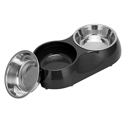 Tbest Staainl Steel Nonslip Double Pet Bowls Haushaltsnahrungsmittelfuttermittel für Mittelgroße und Kleine Haustiergelbe Haustier Plieog Tägliche NEIES (#4) von Tbest