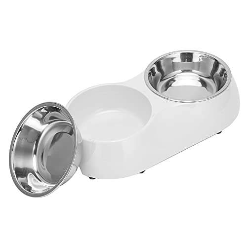 Tbest Staainl Steel Nonslip Double Pet Bowls Haushaltsnahrungsmittelfuttermittel für Mittelgroße und Kleine Haustiergelbe Haustier Plieog Tägliche NEIES (#7) von Tbest