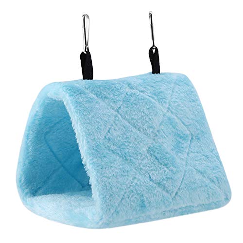 Vogel-Hängekäfig, Weiches Plüsch-Hängematten-Hängekäfig-Zelt für Vögel, Papageien, Winter, Warmes Bett, Haustierspielzeug (Blau) hängematte Vogel,vögel Bett,papageien schlafplatz,Vogel Bett von Tbest