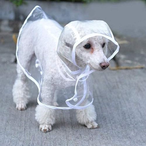 Tieb Regenmantel, Wasserdichtes Haustier Regenmantel Tragbares Haustier Regenmantel Atmungsfreie Leichte Hund Regen Poncho (White #78) von Tbest