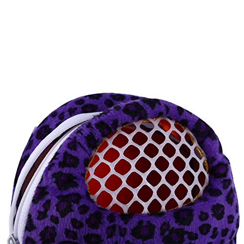 Transportbox für Haustiere, Hamster, Ratte, Igel, Kaninchen, Frettchen, Hülle, Ausgehende Pakettasche, Leopard, Lila, L, Rucksäcke, Haustiergepäck (18 * 13CM) von Tbest