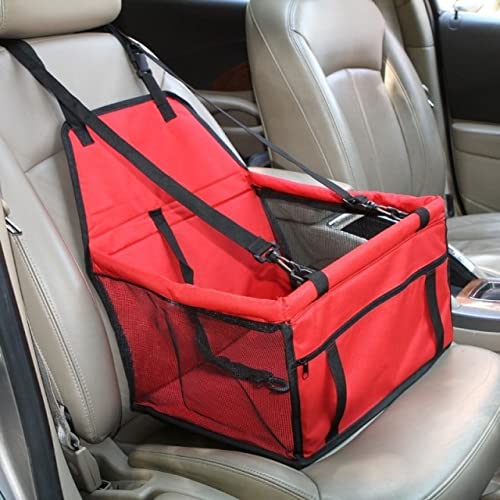 Haustierverstärkter Autositz für Hunde und Katzen, tragbare Tasche mit Sicherheitsgurt, Hundetragetasche, sicher, stabil für Reisen von Tbkoly