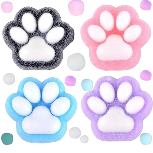 Tcnzdy Katzenpfotenspielzeug, niedliches Squeeze, Katzenspielzeug, Riesenpfotenspielzeug, um Angstzustände zu lindern, Fidget Toys für Entspannung, Fidget Toys gegen Stress, 4 Stück Tcnzdy Katzenpfotenspielzeug, niedliches Squeeze, Katzenspielzeug, Riesenpfotenspielzeug, um Angstzustände zu lindern, Fidget Toys für Entspannung, Fidget Toys gegen Stress, 4 Stück von Tcnzdy