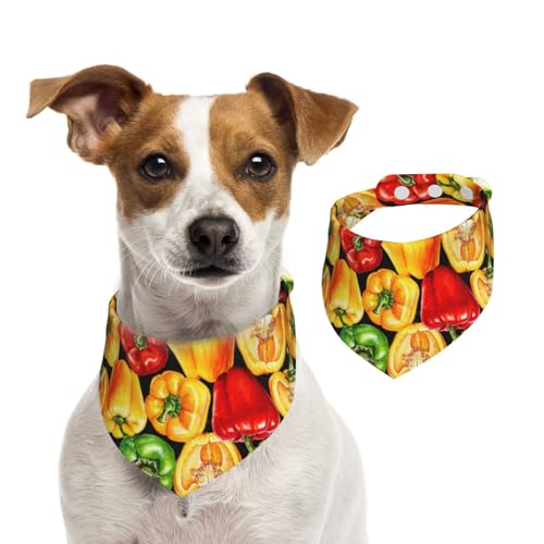 Aquarell Paprika, Haustier-Lätzchen, Schal, Katzen, Hunde, Bandana, Hunde, Handtuch, Lätzchen, verstellbar, Haustier-Schal,M von Tcoay