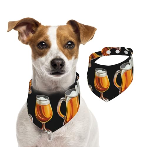 Bierglas, Haustier-Lätzchen, Schal, Katzen, Hunde, Bandana, Hunde, Handtuch, Lätzchen, verstellbar, Haustier-Schal,M von Tcoay