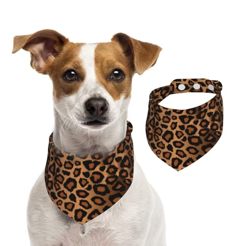 Brauner Leoparden-Tierdruck, Haustier-Lätzchen, Schal, Katzen, Hunde, Bandana, Hunde, Handtuch, Lätzchen, verstellbar, Haustier-Schal,M von Tcoay