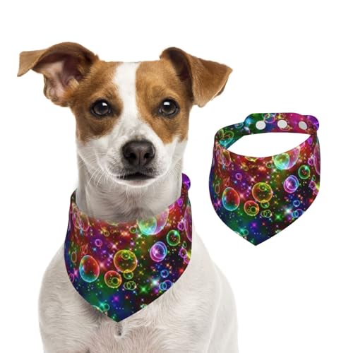 Bunte Regenbogensterne, Haustier-Lätzchen, Schal, Katzen, Hunde, Bandana, Hunde, Handtuch, Lätzchen, verstellbar, Haustier-Schal,M von Tcoay
