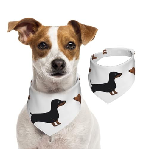 Dackel Weiner Haustier Hunde gedruckt, Haustier-Lätzchen, Schal, Katzen, Hunde, Bandana, Hunde, Handtuch, Lätzchen, verstellbar, Haustier-Schal,S von Tcoay